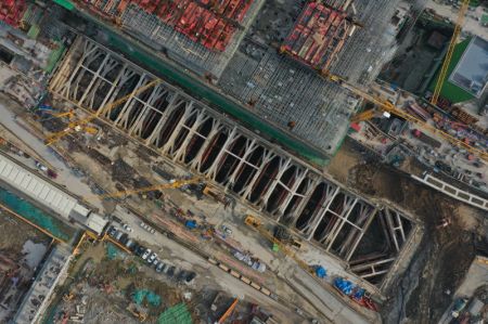 (miniature) Le chantier de la gare ferroviaire de l'Ouest de Hangzhou