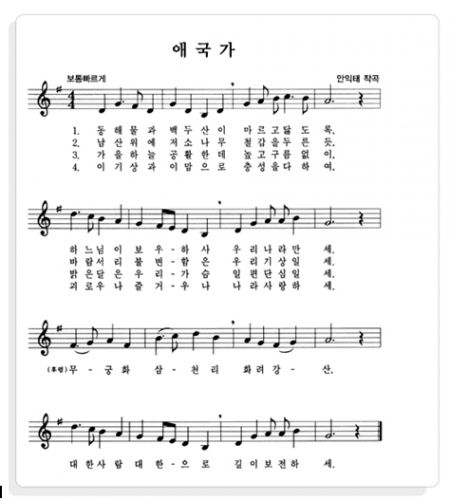 (miniature) partition hymne national Coréen