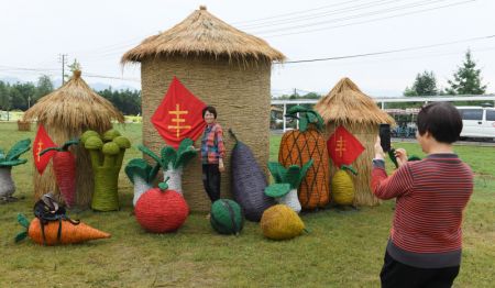 (miniature) Des gens prennent des photos lors d'un événement célébrant la Fête de la moisson des agriculteurs chinois à Jiande