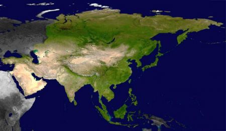 (miniature) Carte satellite de l'asie