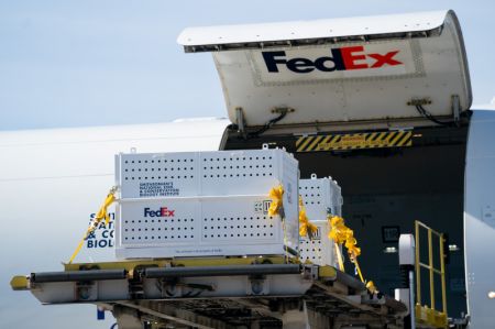 (miniature) Des caisses spéciales contenant chacune un panda géant en train d'être chargées à bord d'un avion à l'aéroport international de Dulles