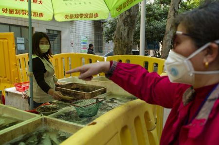 (miniature) Une cliente achète des poissons à Wuhan