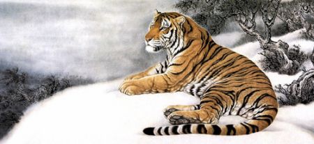 (miniature) tigre peinture chinoise