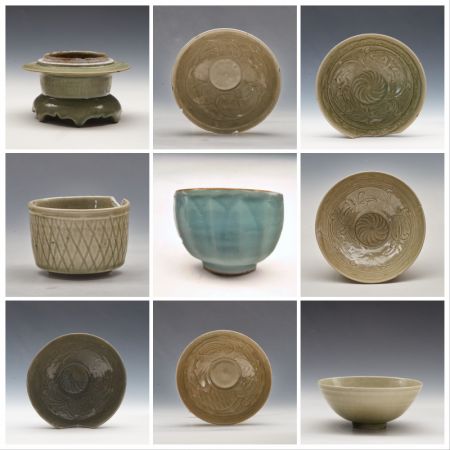 (miniature) Photo combinée des porcelaines découvertes sur le site archéologique de l'ancien port de Shuomen à Wenzhou