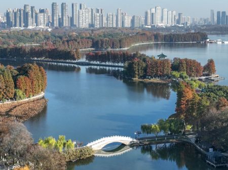 (miniature) Photo aérienne du paysage du lac Donghu