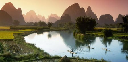 (miniature) beau paysage chinois