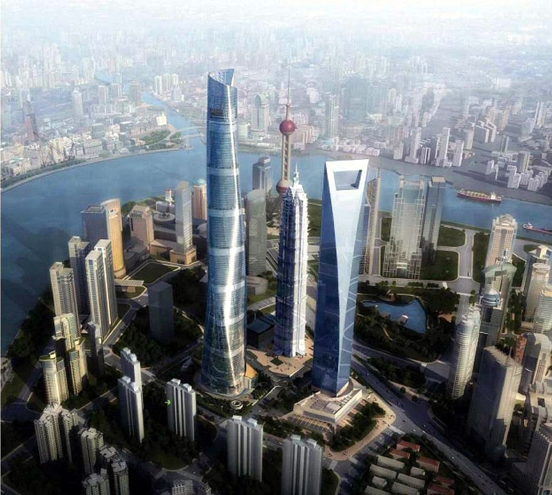 hauteur de la tour shanghai world financial halles