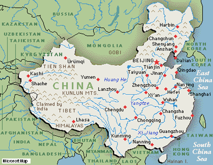 carte chine villes