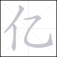 Animation du tracé du caractère 亿, trait après trait