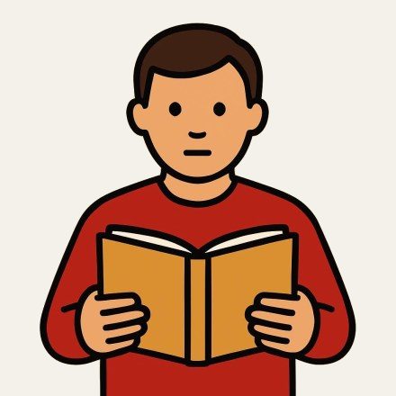 A man reading a book.