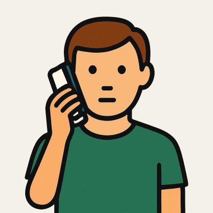 A man in a green t-shirt holding a phone against his ear.