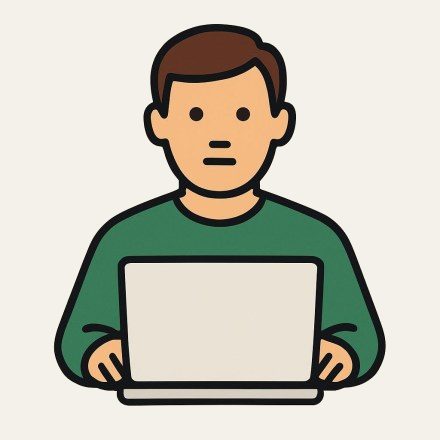 A man using a computer.