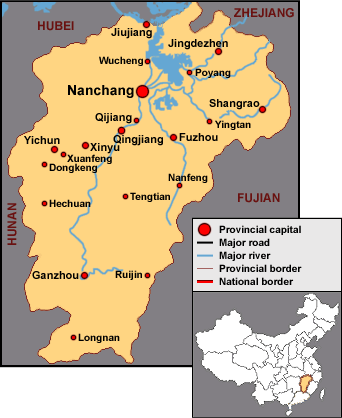 carte Jiangxi