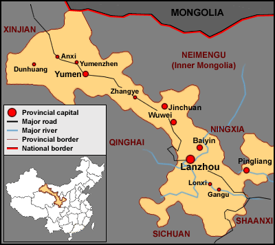 carte Gansu