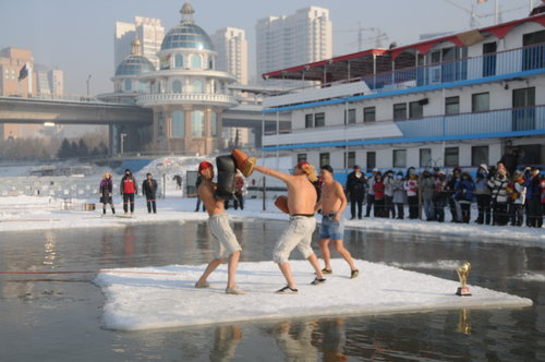 boxe sur glace flottante
