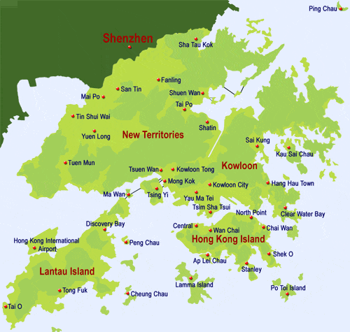 carte de Hong Kong