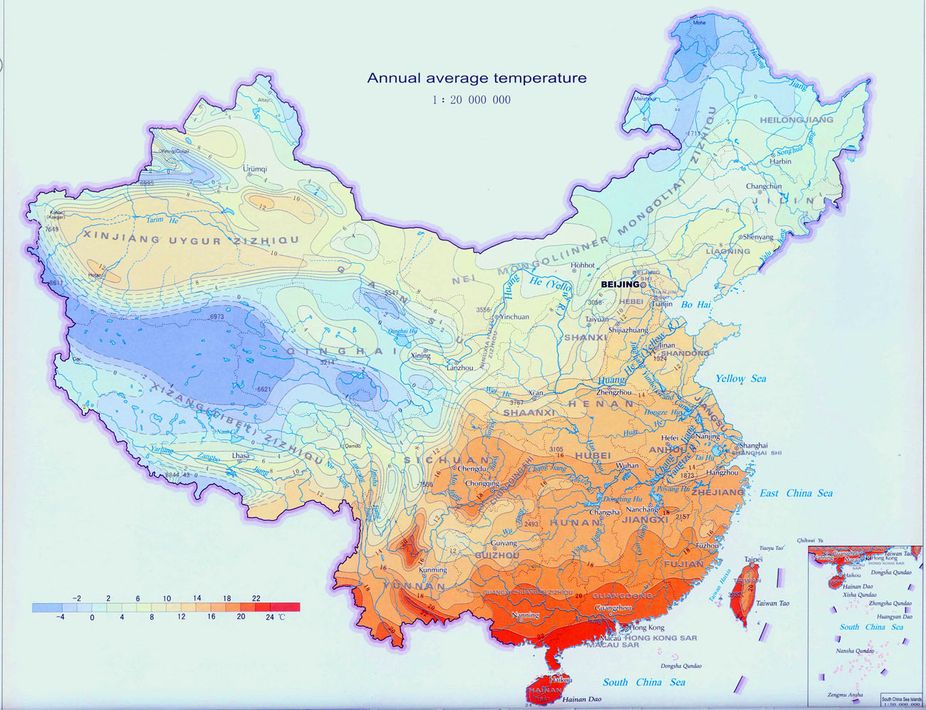 température moyenne en Chine