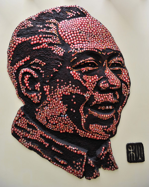 Portrait de Mao en badges
