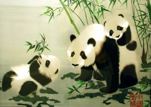pandas brodés
