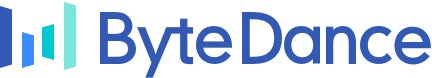 Logo de ByteDance, pictogramme de barres bleu et turquoise suivi du mot ByteDance
