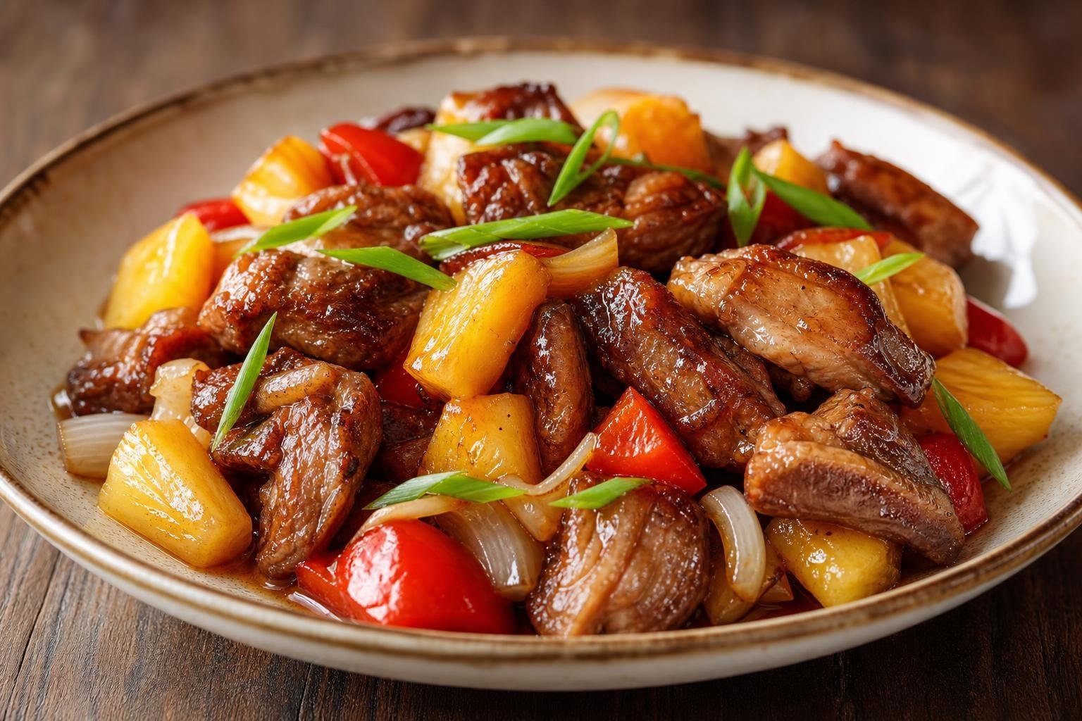 Canard sauté à l'ananas