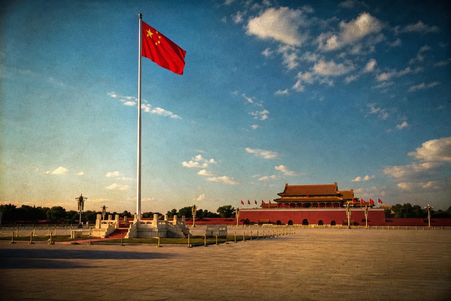 La place Tian'anmen et sa grande porte rouge, Pékin