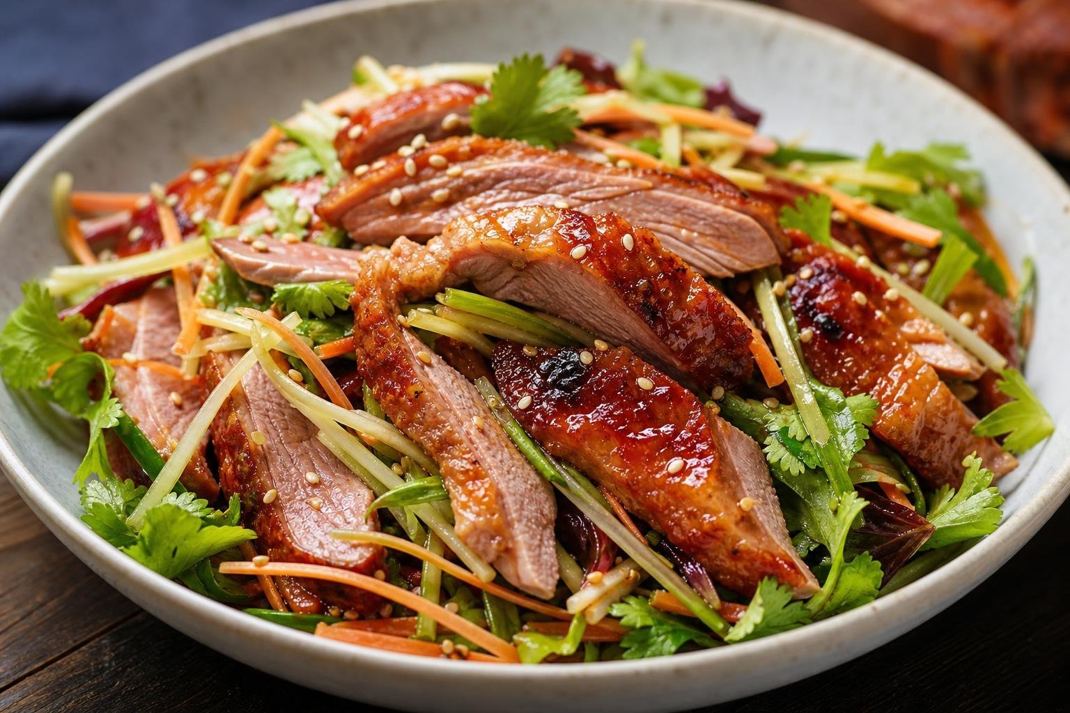 Salade de canard laqué