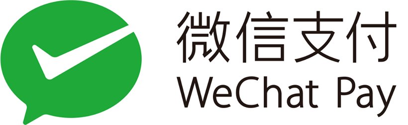 Logo WeChat Pay : bulle verte à coche blanche et caractères 微信支付