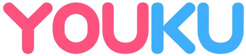 Logo Youku : le mot YOUKU en lettres capitales arrondies, dégradé du rose au bleu