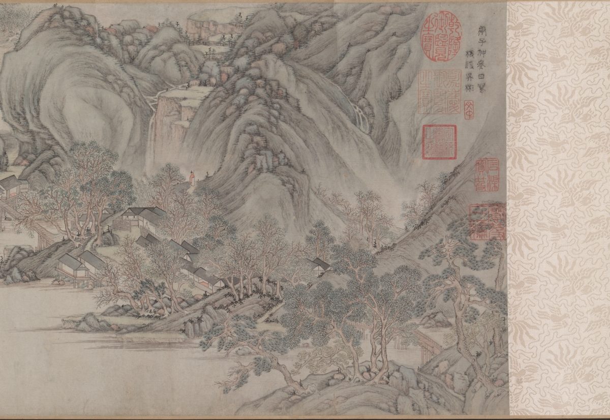 Section de « Greeting the Spring », Wu Bin, rouleau à main, Chine, dynastie des Ming (1368–1644)