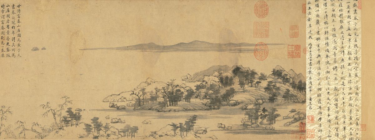 « Habiter les monts Fuchun », Huang Gongwang, peinture, dynastie des Yuan