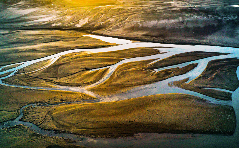 Photo aérienne du paysage de la section de Heyang du fleuve Jaune