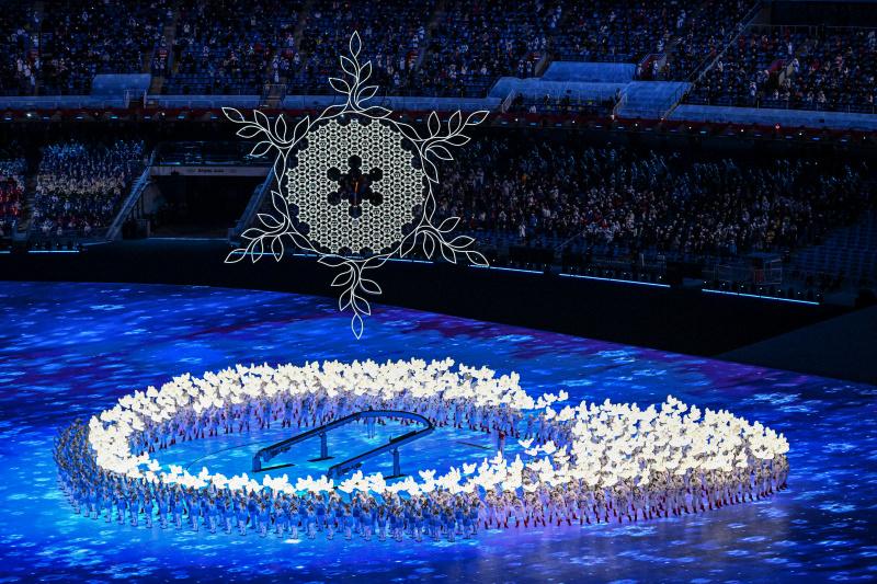Spectacle lors de la cérémonie d'ouverture des Jeux olympiques d'hiver de Beijing 2022