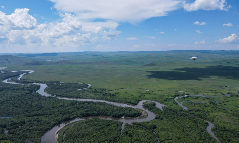 Paysage d'une zone humide à Ergun