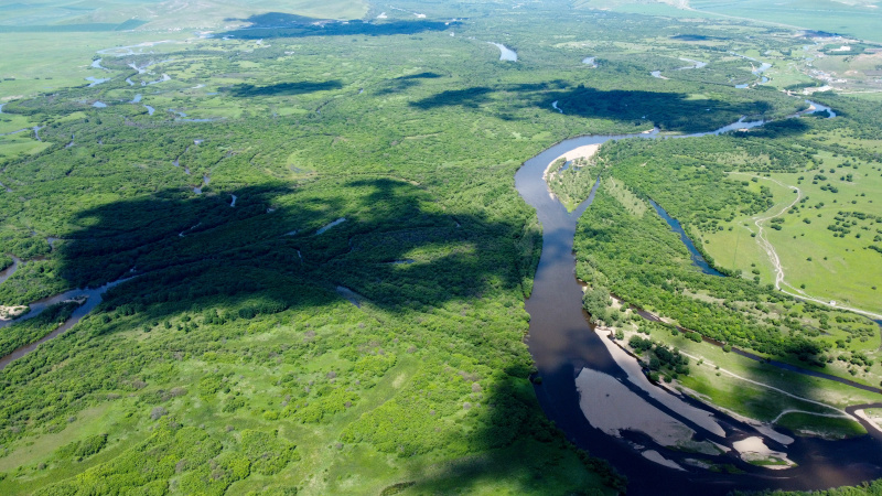 Paysage d'une zone humide à Ergun