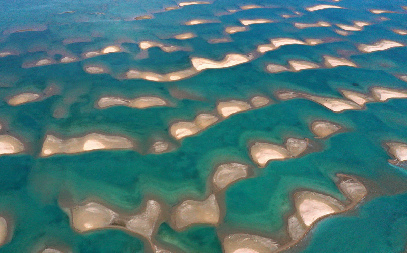 Vue aérienne du lac Qinghai