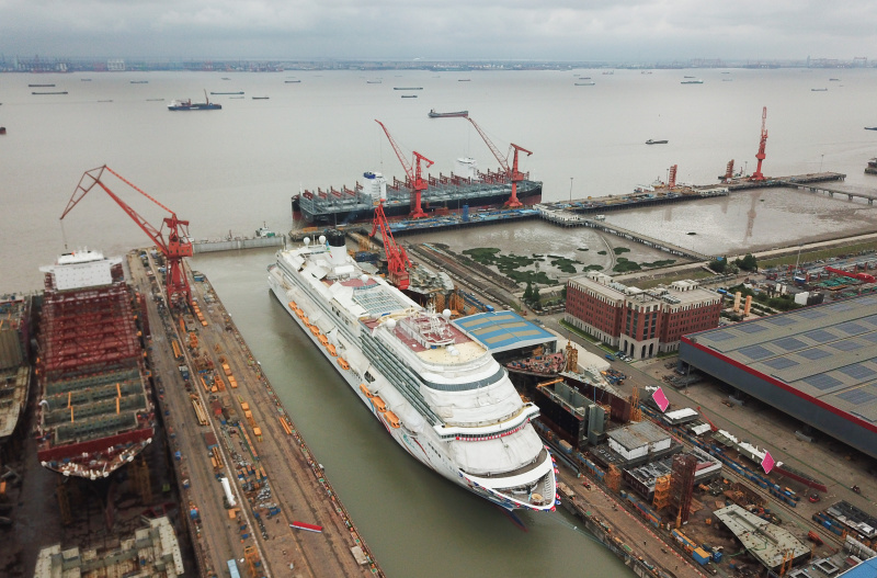 Le premier grand navire de croisière construit en Chine