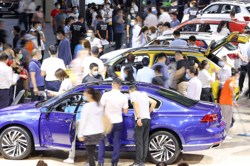 La zone d'exposition de FAW-Volkswagen lors du 17e Salon international de l'automobile de Chine (Changchun)