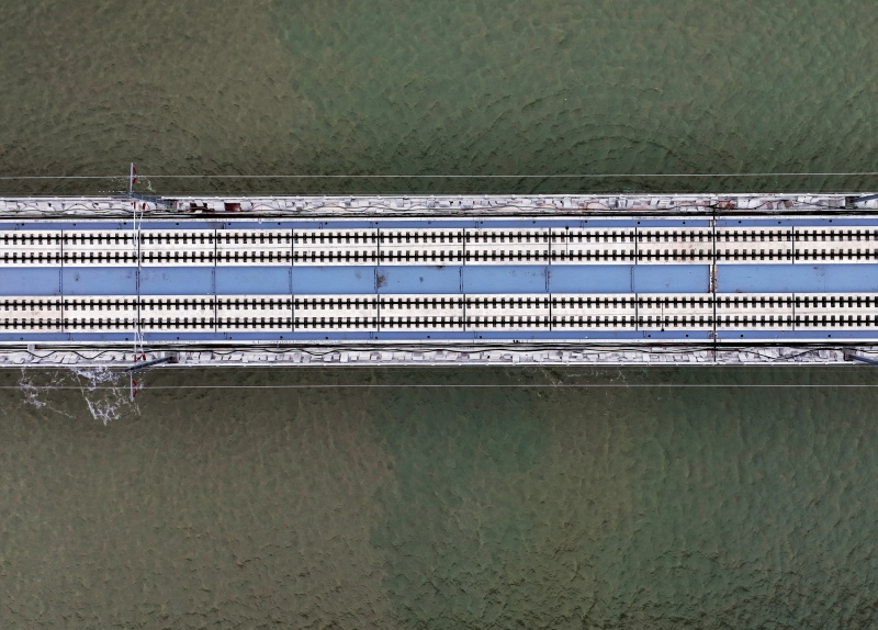 Photo aérienne prise le 4 février 2023 du pont maritime de la baie de Quanzhou