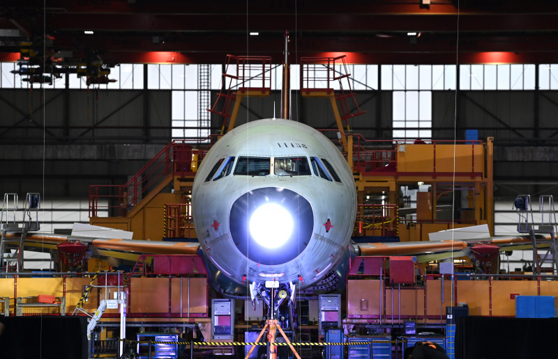 Le premier A321 produit par l'usine Final Assembly Line Asia (FALA) d'Airbus à Tianjin