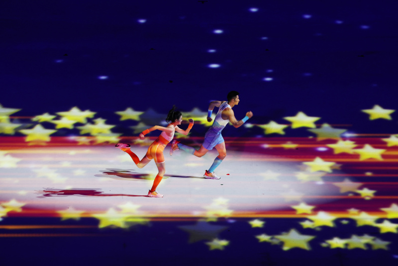 Un spectacle lors de la cérémonie d'ouverture de la 31e édition estivale des Jeux mondiaux universitaires de la FISU
