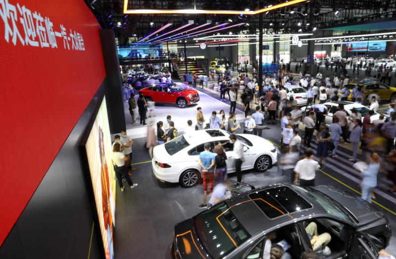 La zone d'exposition de FAW-Volkswagen lors du 17e Salon international de l'automobile de Chine (Changchun)