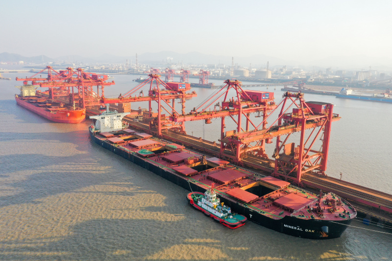Photo aérienne du port de Ningbo-Zhoushan