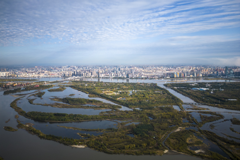 Photo aérienne du fleuve Songhua