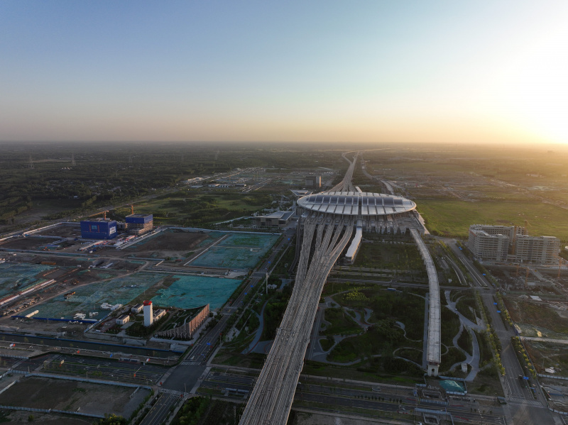 Photo aérienne de la gare de Xiong'an