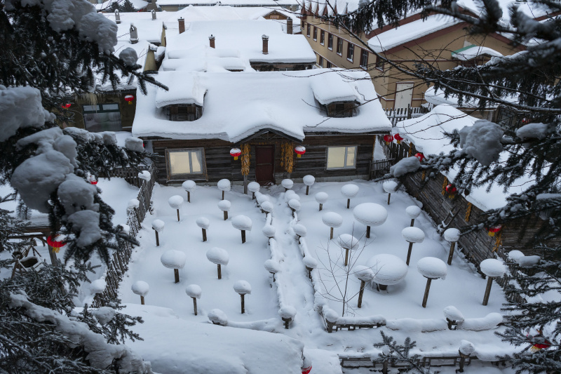 Vue du site pittoresque du Bourg de neige