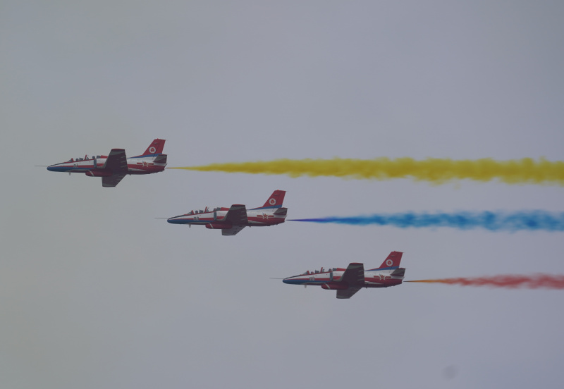 Des avions de l'équipe d'acrobatie aérienne Hongying lors du Salon aéronautique de Nanchang