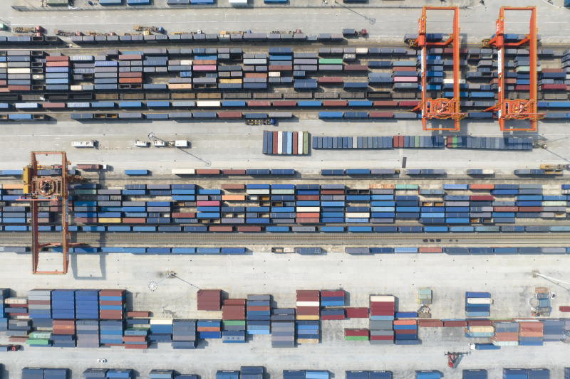 Photo aérienne prise le 7 septembre 2023 montrant la plateforme logistique internationale de Xi'an à Xi'an