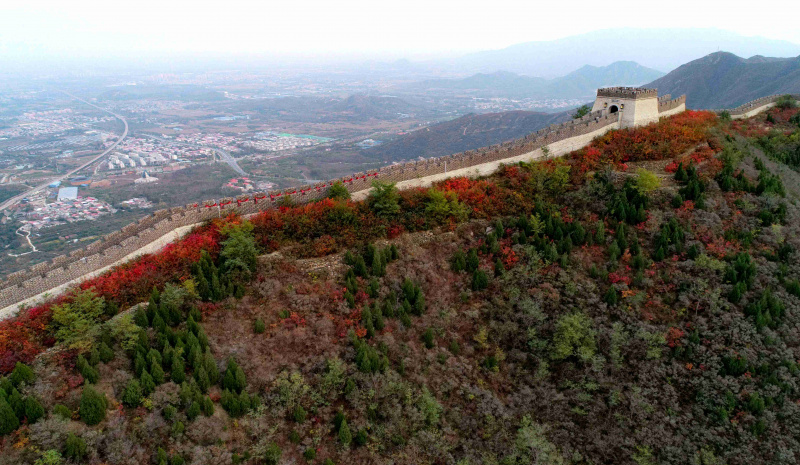 Photo aérienne du paysage automnal dans la zone pittoresque de Changqing