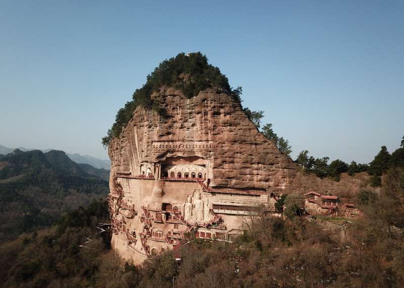Paysage des grottes du mont Maiji à Tianshui